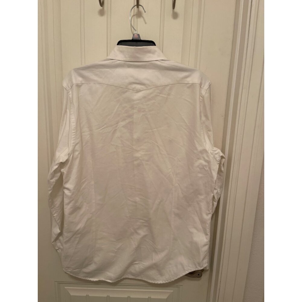 Vintage Banana Republic Western White Long Sleeve pearl Snap Men’s Shirt Sz Med - Picture 11 of 15